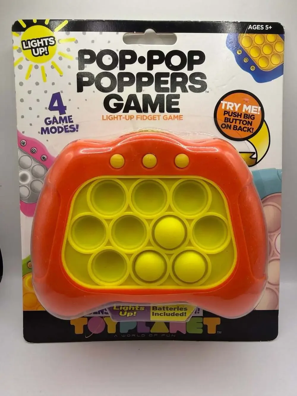 Toy Planet Pop-Pop Poppers Game Light-Up Fidget Toy